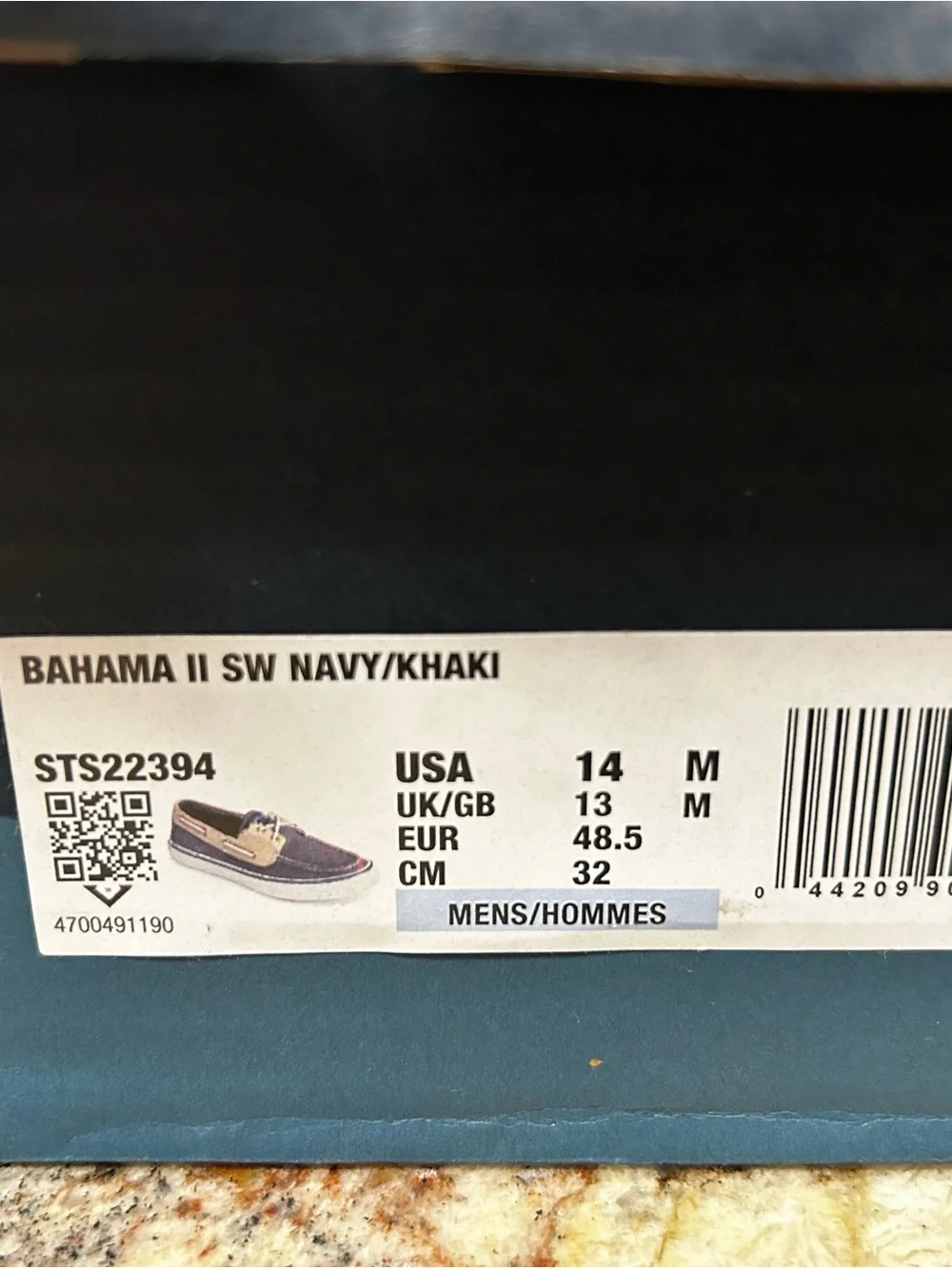 Sperry Bahama Men’s 14 Soft Canvas Boat Shoes in Navy & Khaki-Worn 1x Excellent